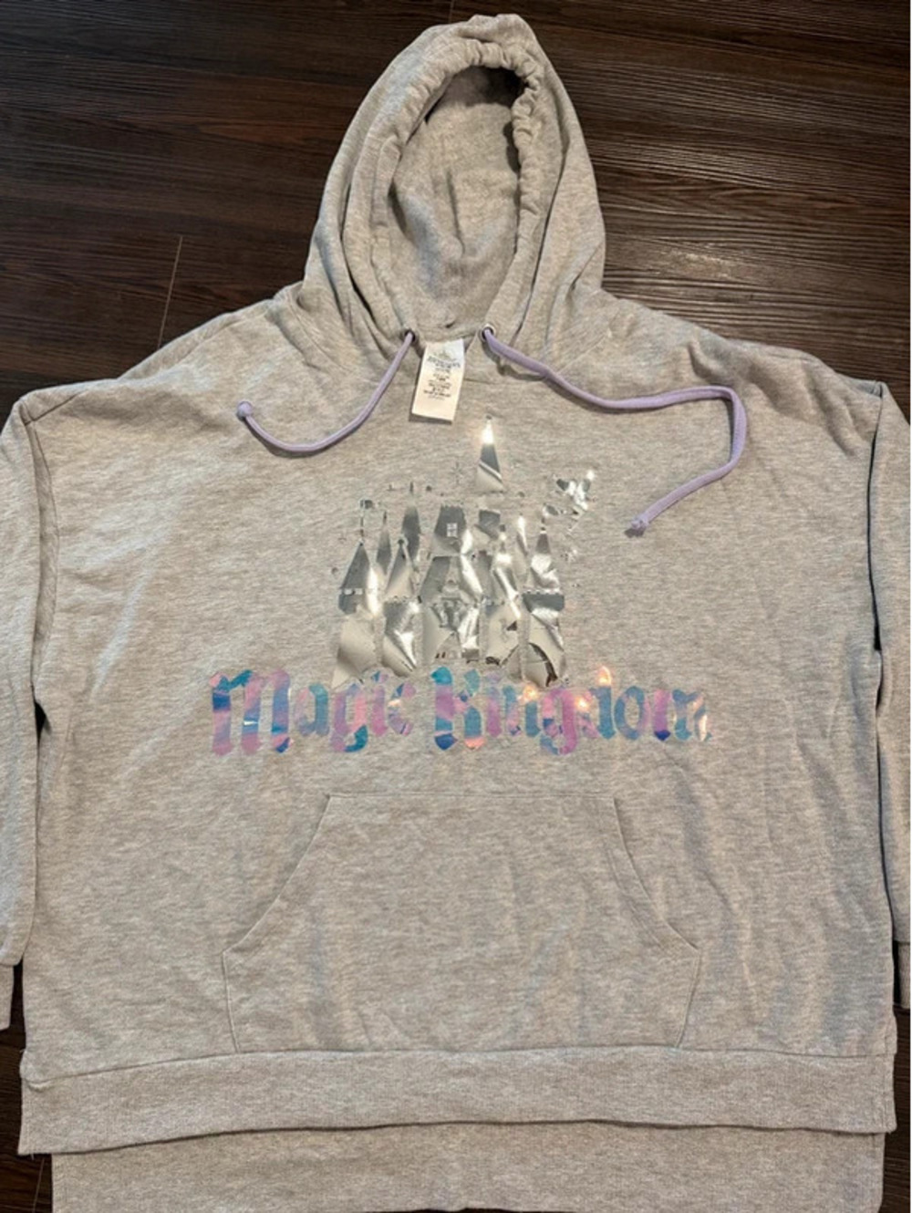 Magic kingdom Iridescent Reflective Cinderella Castle Hoodie Women size xl